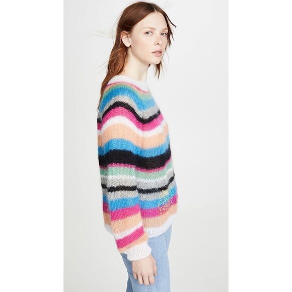 Michaela Buerger silk Mohair blend  Mock Neck Striped Sweater Multi XS - Picture 3 of 14